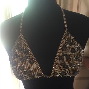 Swarovski crystal leopard bra made for express